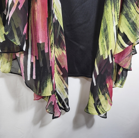 Dressbarn vibrant colored sheer over black tank women's 22 / 24  #193 - Picture 4 of 5